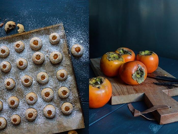 Persimmon and Hazelnut Cookies