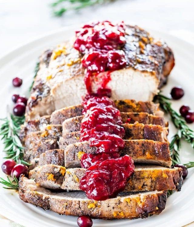 Pork Rib Roast with Cranberry Sauce
