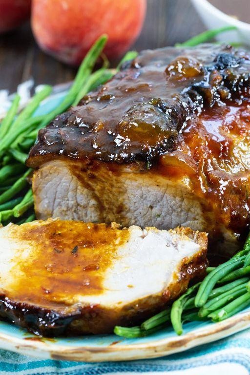 Pork Rib Roast with Peach Glaze