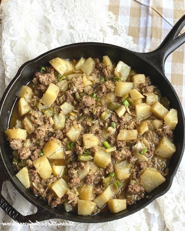 Quick Hamburger and Cabbage Hash