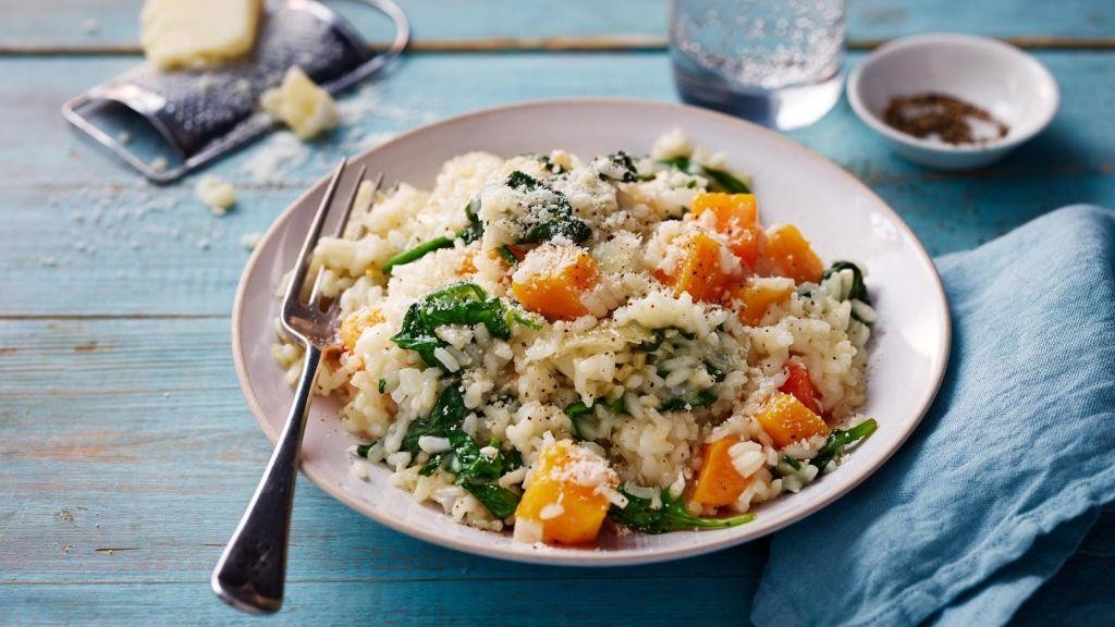 Quick Microwave Acorn Squash Risotto