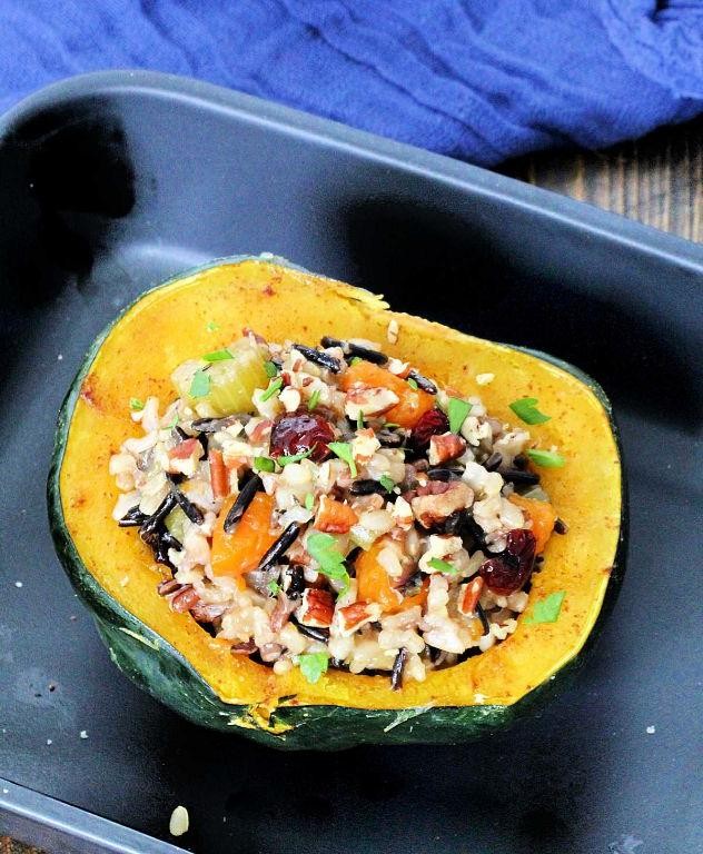 Quick Microwave Acorn Squash and Chicken Stir-Fry