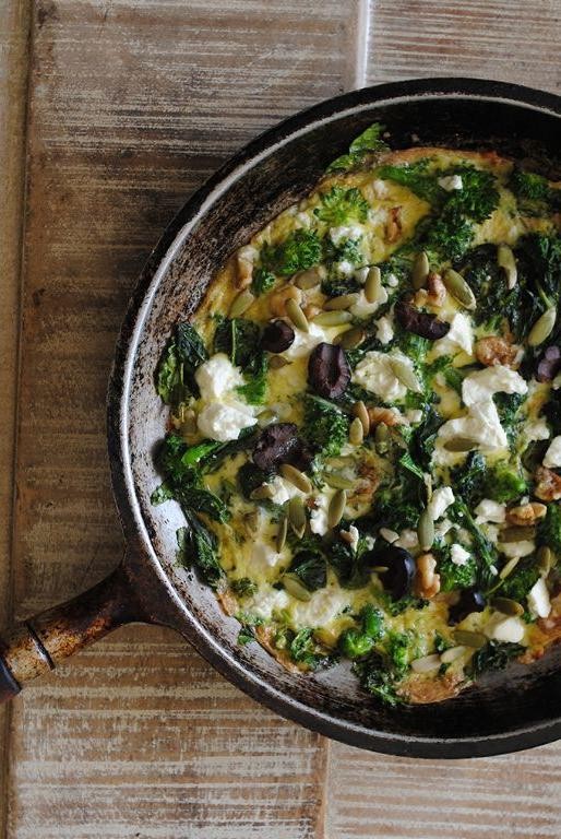 Rapini and Feta Cheese Omelette