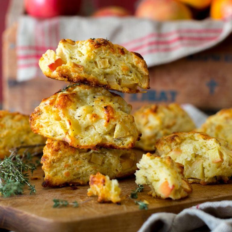Savory Apple and Cheddar Scones