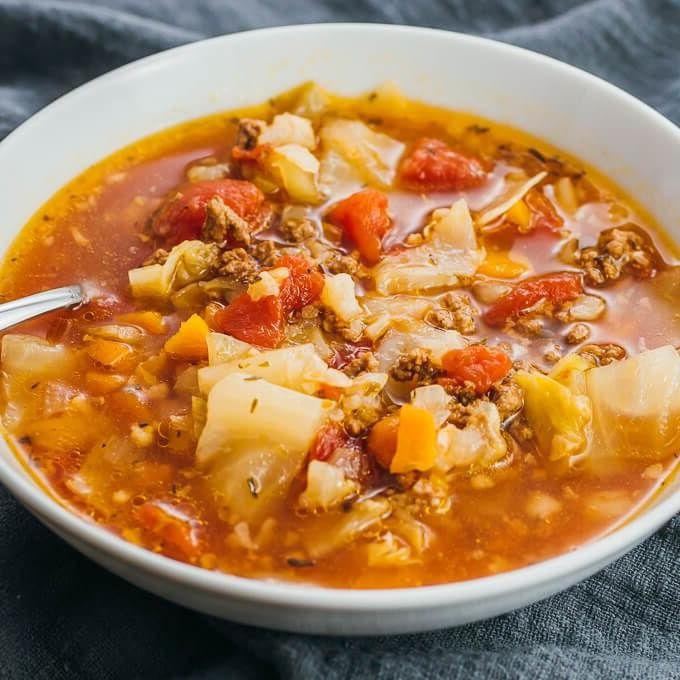Savory Hamburger and Cabbage Soup