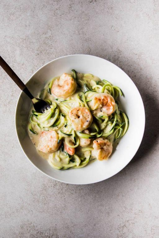 Shrimp Alfredo Zoodles