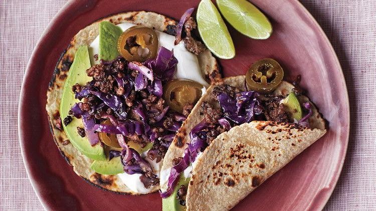 Simple Hamburger and Cabbage Tacos