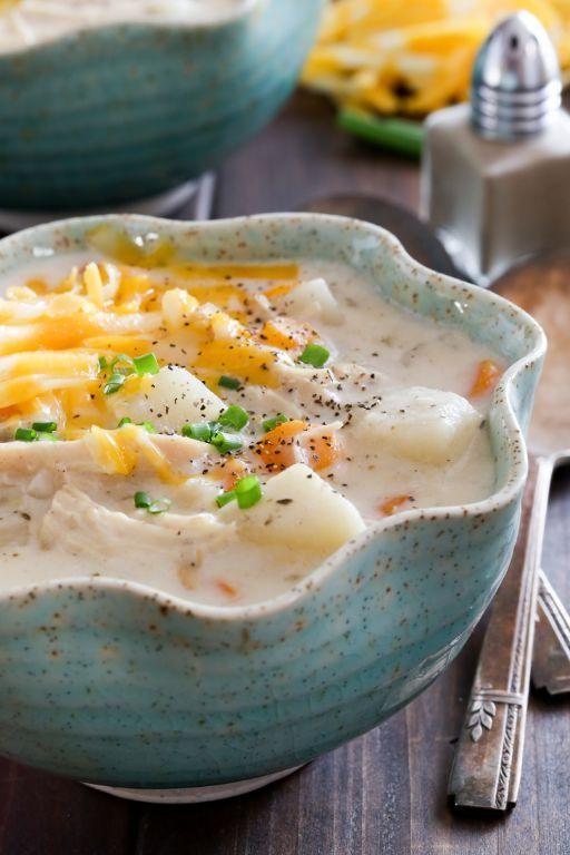 Slow Cooker Cream of Chicken and Potato Soup