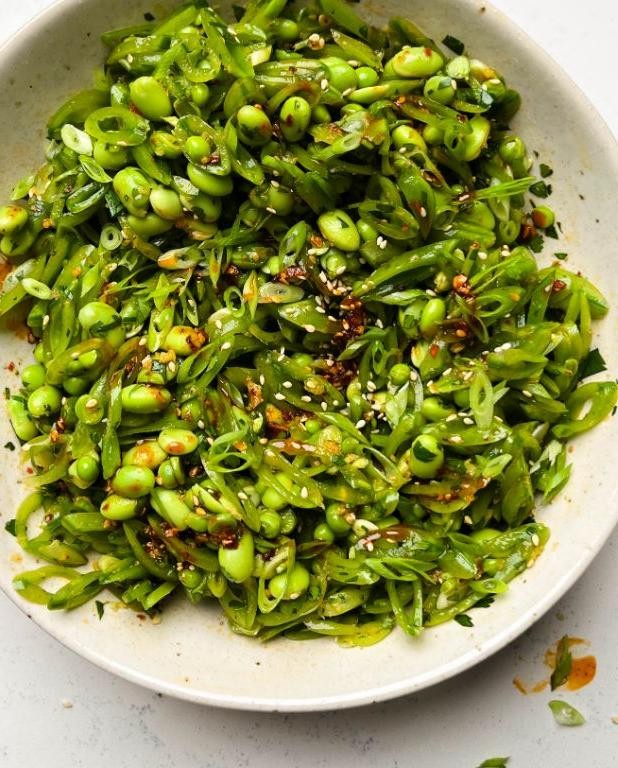Spicy Sugar Snap Peas Salad with Chili Lime Dressing