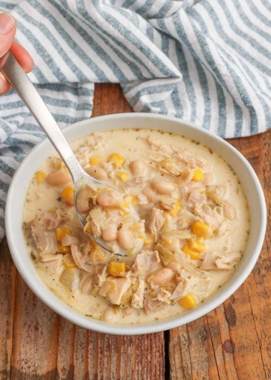 Spicy White Chicken Chili with Corn