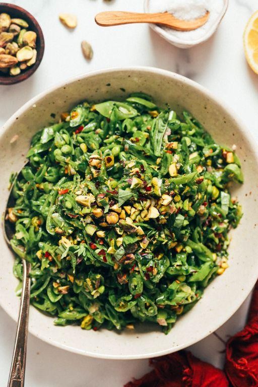 Spring Sugar Snap Peas Salad with Lemon Vinaigrette