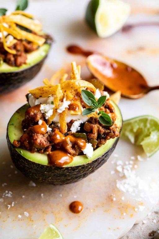 Taco Meat Stuffed Avocados
