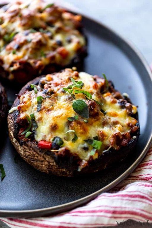 Taco Meat Stuffed Mushrooms