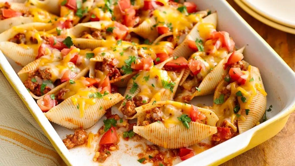 Taco Meat Stuffed Pasta Shells