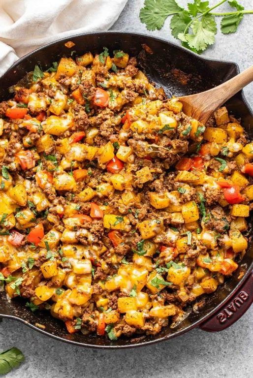 Taco Meat and Potato Skillet