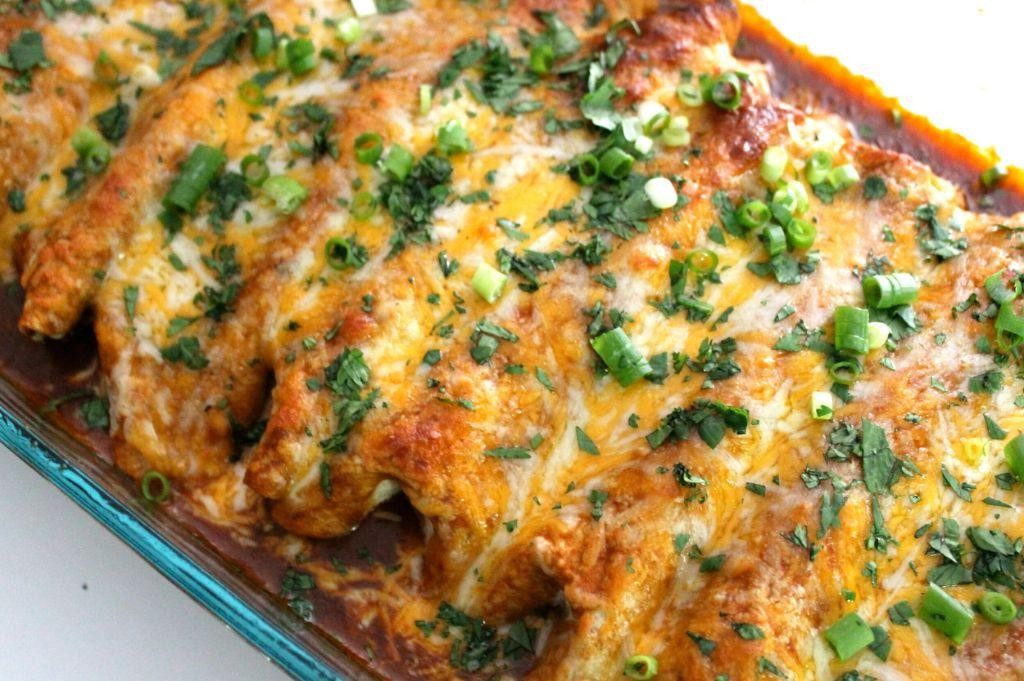 Taco Meat and Spinach Enchiladas