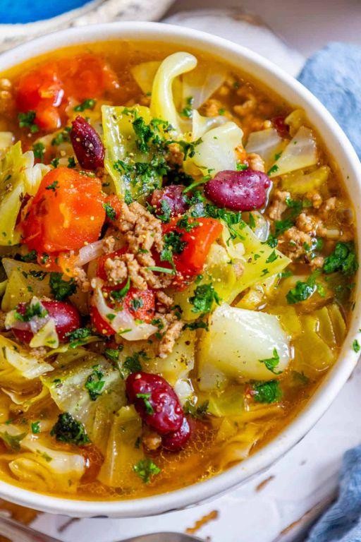 Traditional Hamburger and Cabbage Borscht