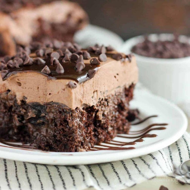 Triple Chocolate Poke Cake