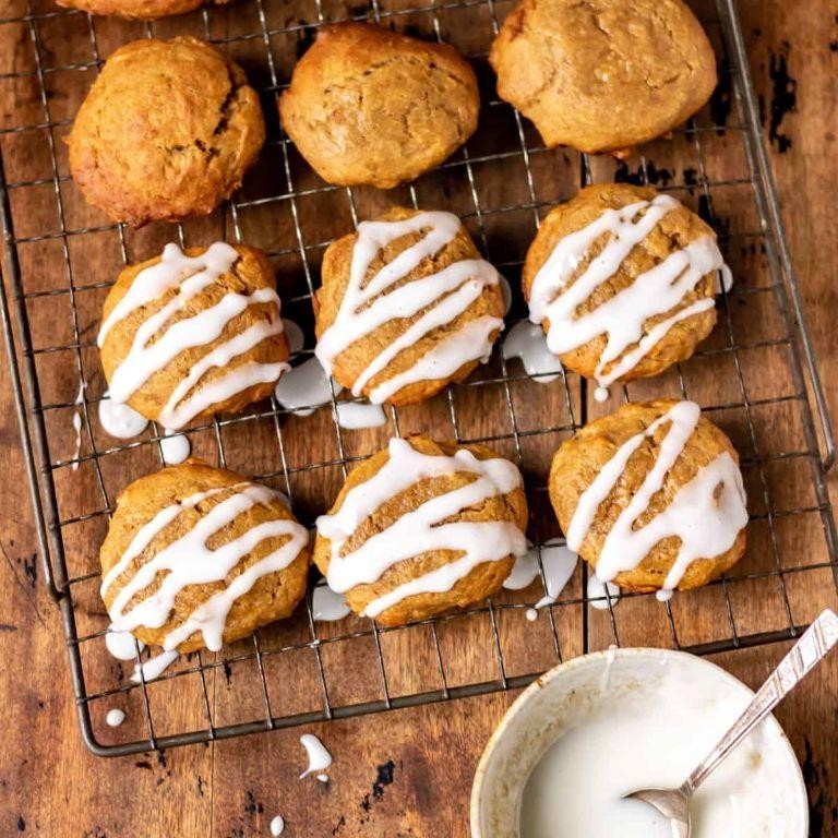 Vegan Persimmon Cookies with Maple Glaze