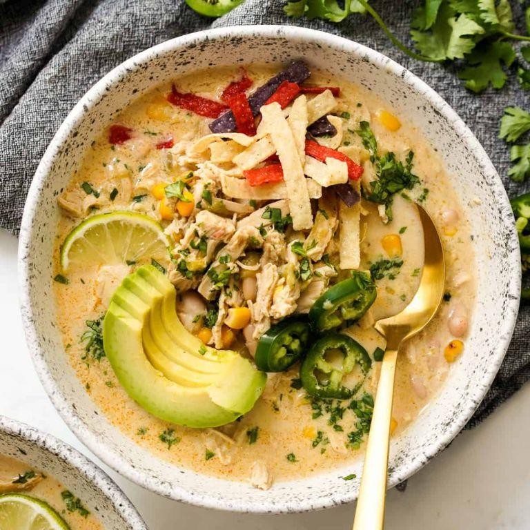 White Chicken Chili with Avocado