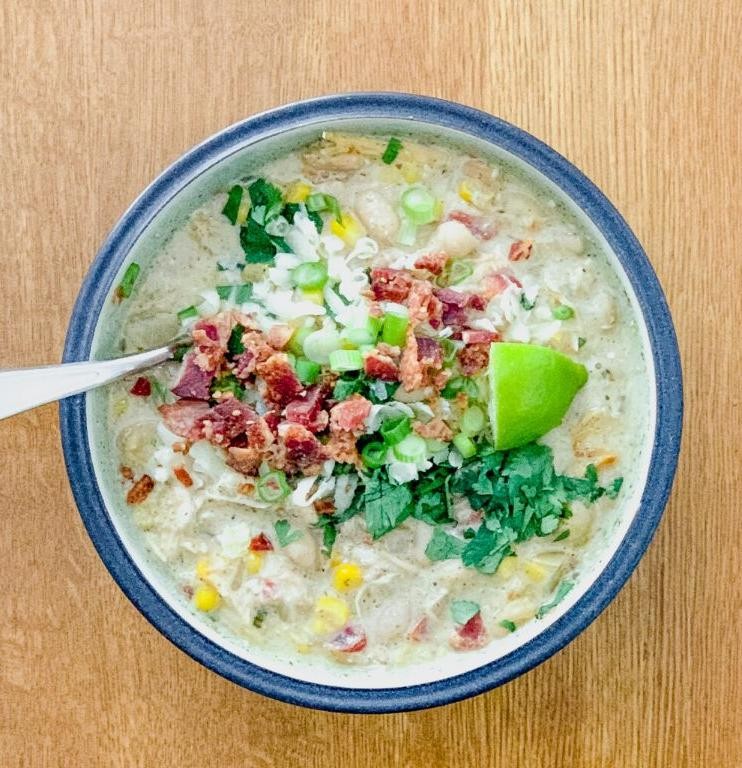 White Chicken Chili with Bacon